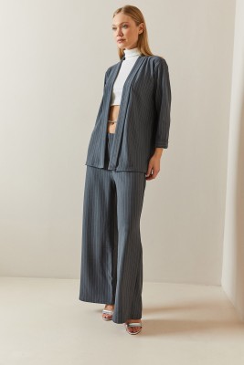 XHAN - Antrasit Çizgili Casual İkili Takım 4KXK8-47840-36