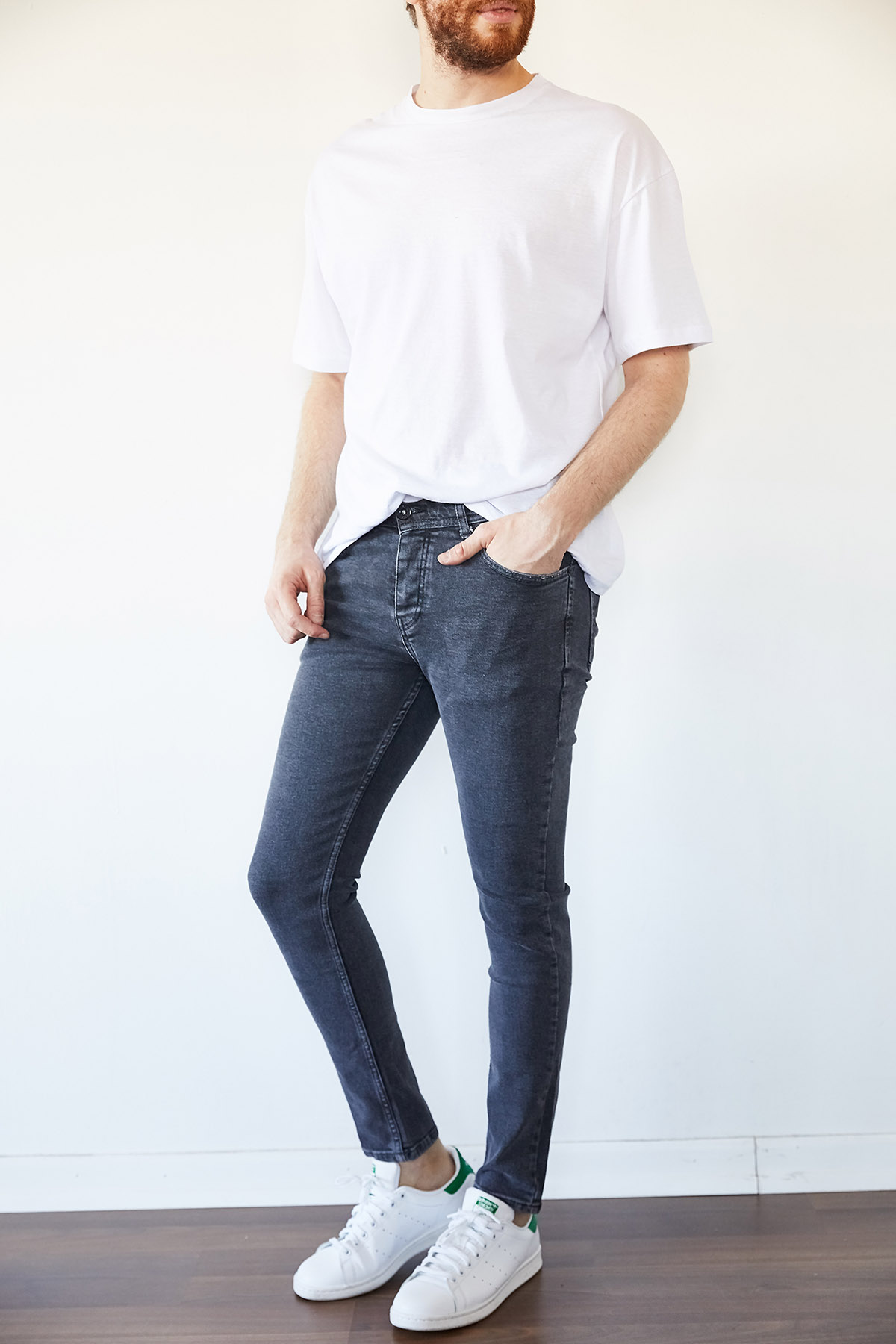 Antrasit Melanj Slim Fit Jean Pantolon 1KXE5-44255-47 - 4