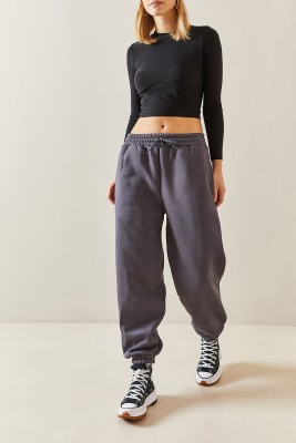 Antrasit Oversize Şardonlu Jogger Eşofman Altı 4KXK8-47762-36 