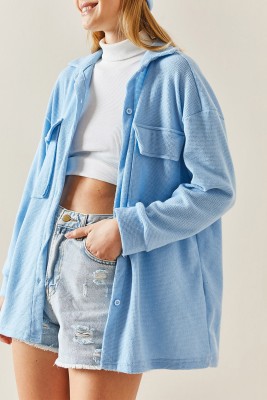 XHAN - Bebe Mavisi Polo Yaka Düğmeli Gömlek 4KXK2-47756-55