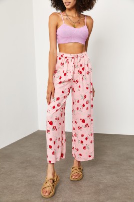 Bebe Pembesi Beli Lastikli Çiçekli Pantolon 2KXK5-45691-57 - 3
