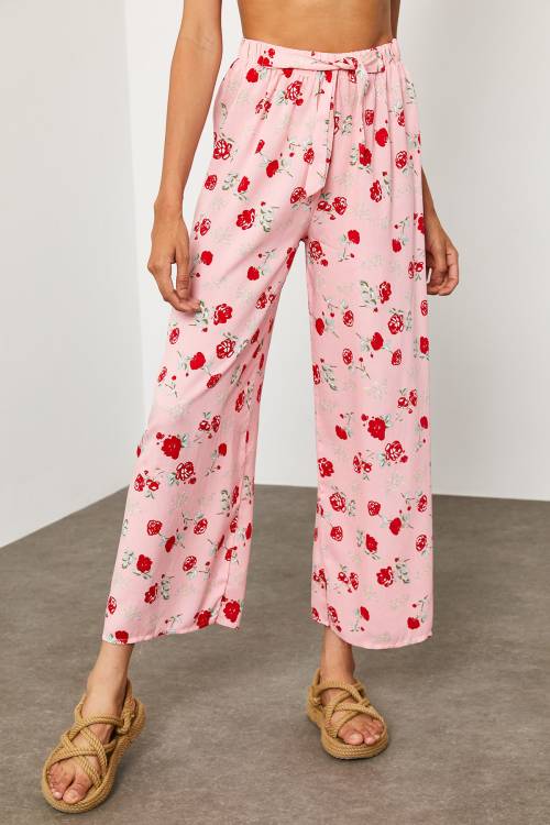 Bebe Pembesi Beli Lastikli Çiçekli Pantolon 2KXK5-45691-57 - 5