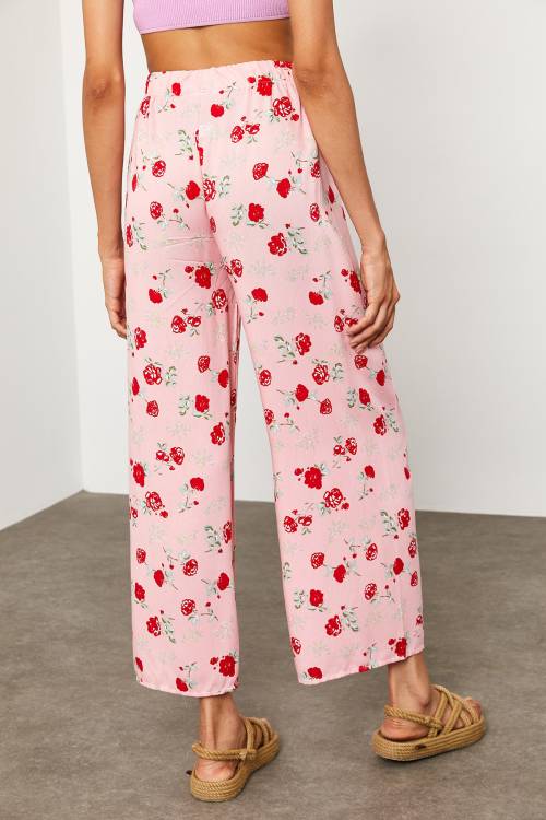 Bebe Pembesi Beli Lastikli Çiçekli Pantolon 2KXK5-45691-57 - 6