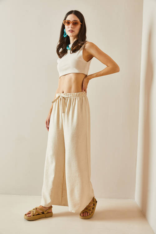 Bej Bol Paça Dokulu Pantolon 5YXK5-48651-25 - 6