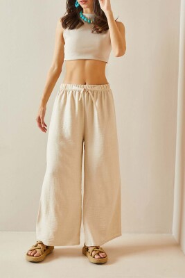 Bej Bol Paça Dokulu Pantolon 5YXK5-48651-25 - XHAN