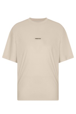 XHAN - Bej Essentials Aksesuarlı Oversize T-Shirt 2YXE2-45973-25
