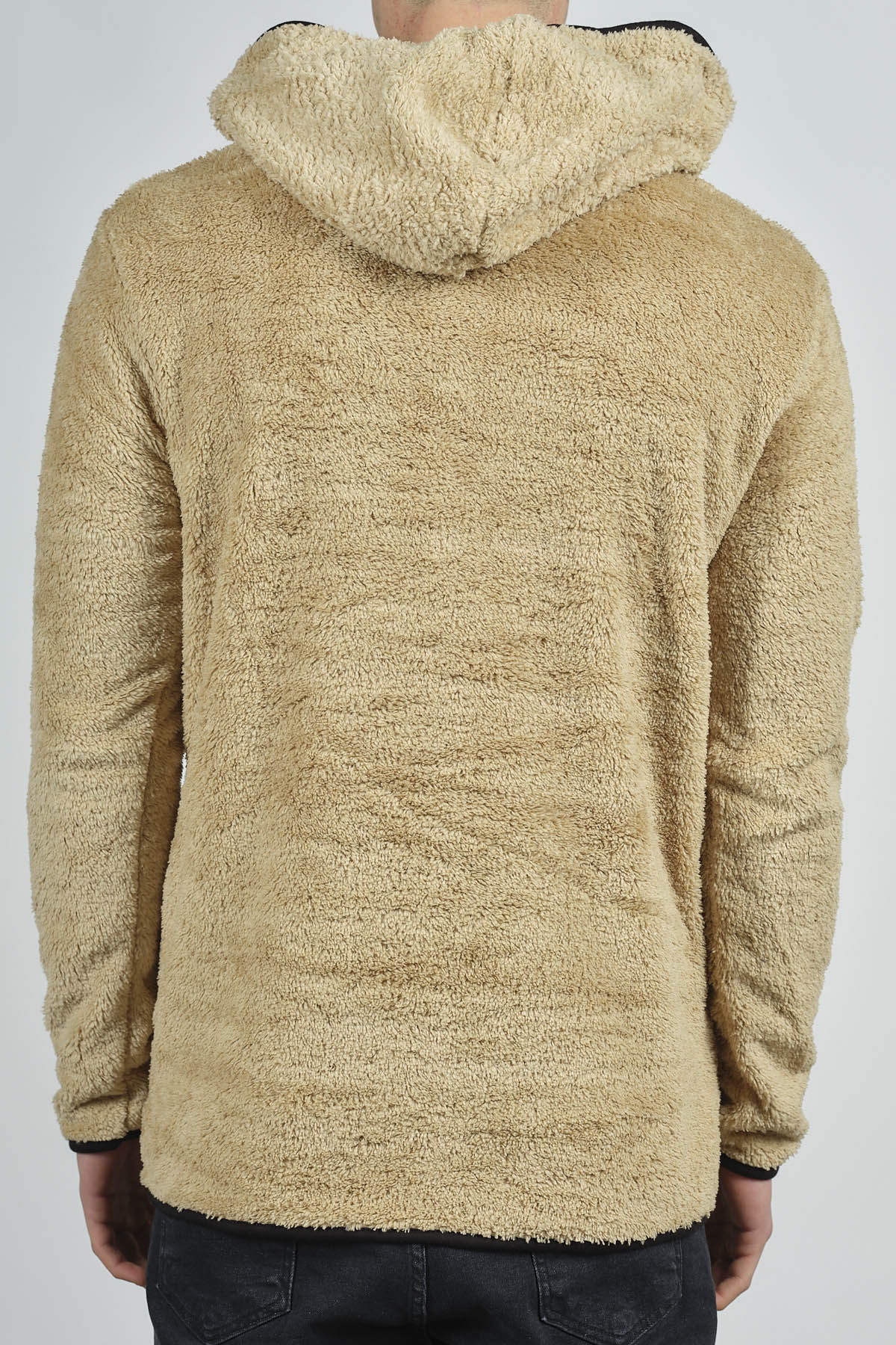 Bej Fermuarlı Kapüşonlu Peluş Sweat 1KXE8-44271-25 - 4