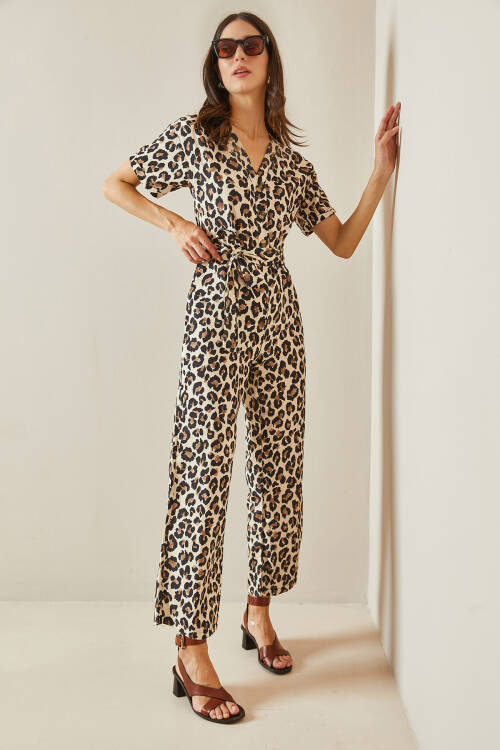 Bej Leopar Desenli Salaş Tulum 5YXK6-48667-25 - 5