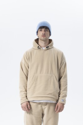 Bej Oversize Kapüşonlu Polar Sweatshirt 2KXE8-45511-25 