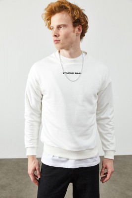 Beyaz Arkası Baskılı Sweatshirt 2KXE8-45352-01 - 2