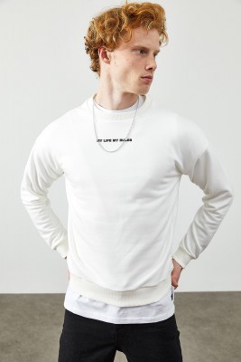 Beyaz Arkası Baskılı Sweatshirt 2KXE8-45352-01 - 4
