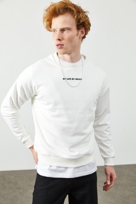 Beyaz Arkası Baskılı Sweatshirt 2KXE8-45352-01 - 6