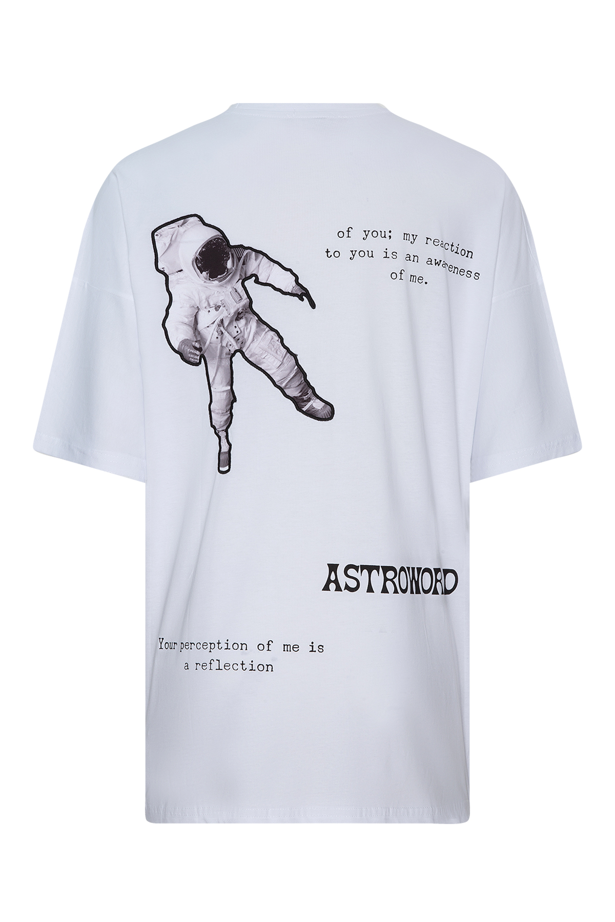 Beyaz Astronot Baskılı Oversize T-Shirt 2YXE2-45991-01