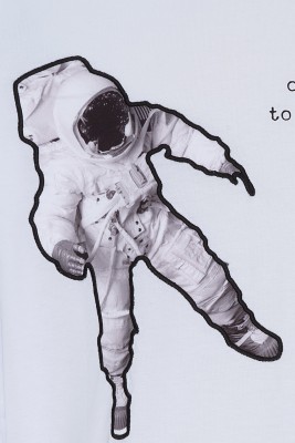 Beyaz Astronot Baskılı Oversize T-Shirt 2YXE2-45991-01 - Thumbnail