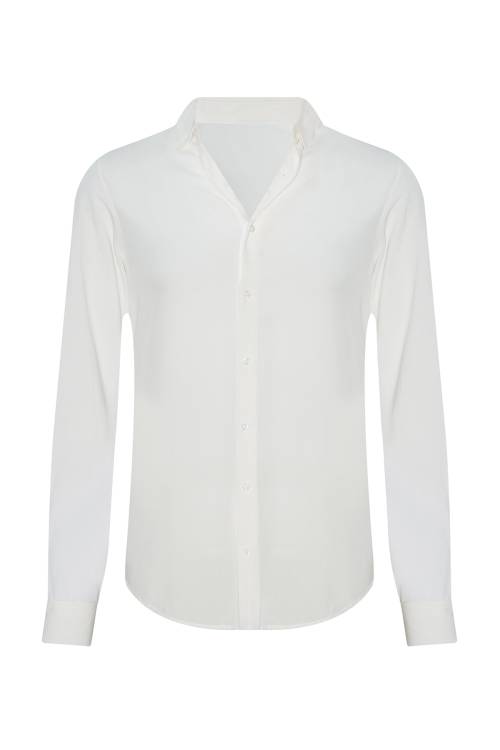 XHAN - Beyaz Basic Düğmeli Salaş Gömlek 2YXE2-45985-01