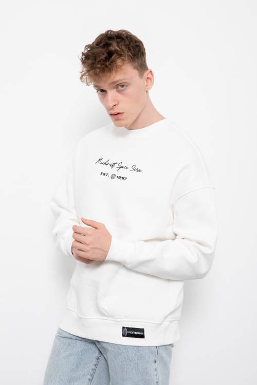 Beyaz Baskılı Sweatshirt 2KXE8-45405-01 - 2