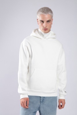 Beyaz Boğazlı Oversize Kapüşonlu Sweatshirt 3YXE8-47563-01 - XHAN