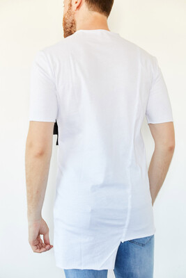 Beyaz Cep Detaylı Uzun Tişört 0YXE1-44110-01 - 2