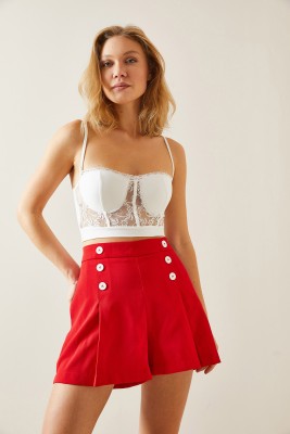 Beyaz Dantel Detaylı Crop Bustiyer Bluz 4KXK2-47700-01 - 3