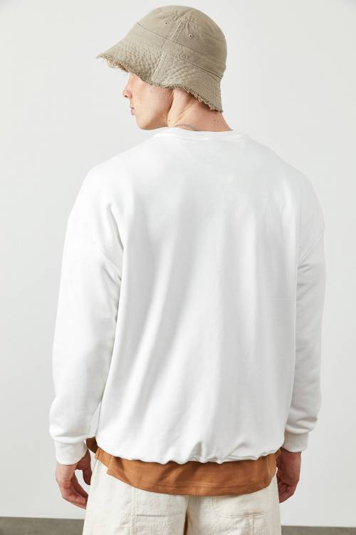 Beyaz Düz Sweatshirt 2KXE8-45349-01 - 7