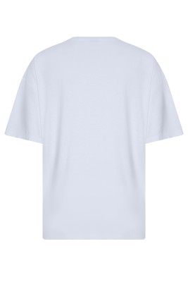 Beyaz Essentials Nakışlı Oversize Tişört 2YXE2-45972-01 - 2