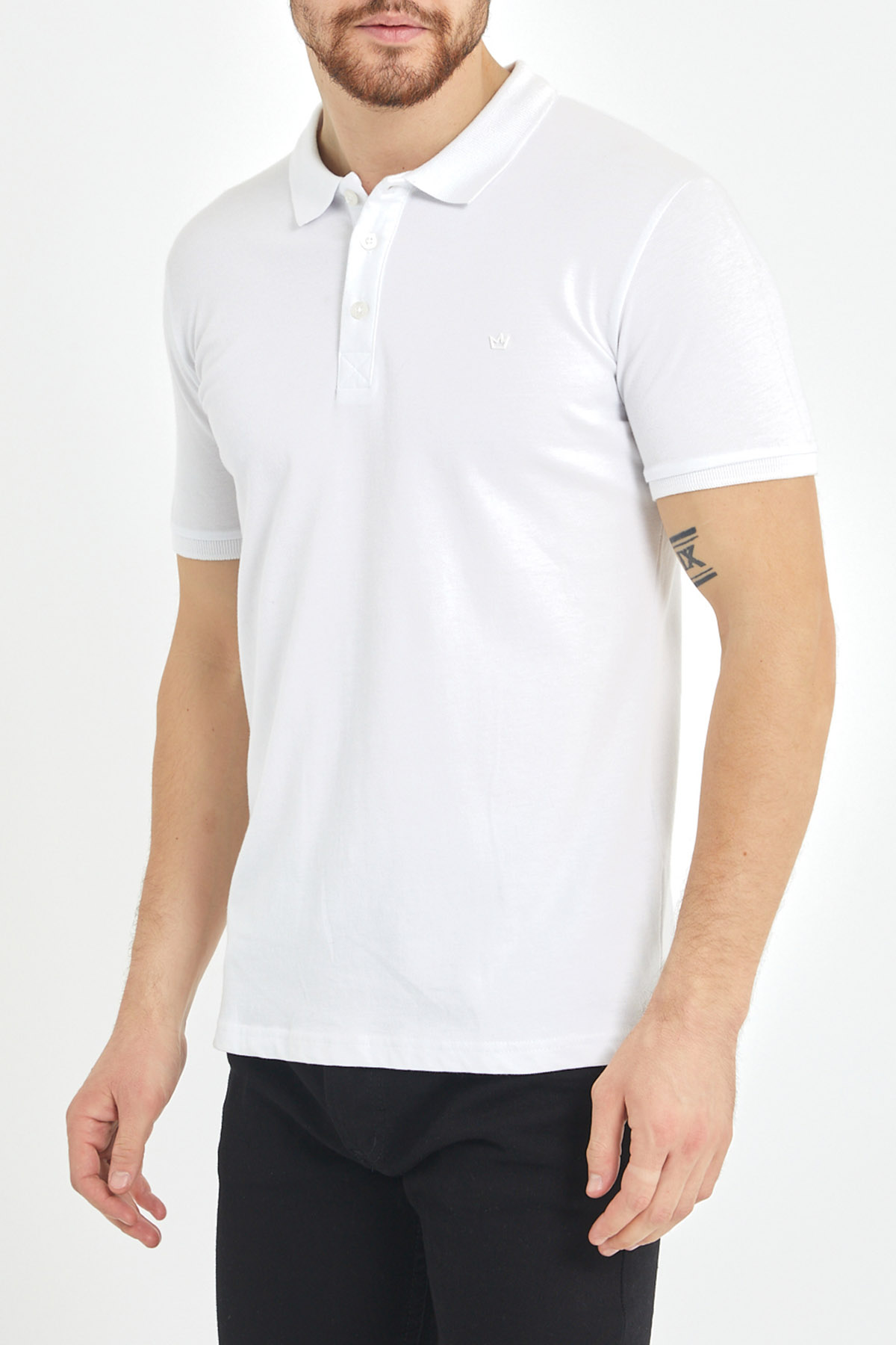XHAN - Beyaz Polo Yaka T-Shirt 1KXE1-44488-01