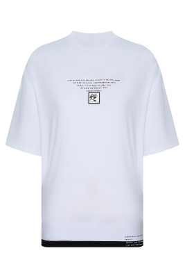 XHAN - Beyaz Ribana Detaylı Oversize T-Shirt 2YXE2-45950-01