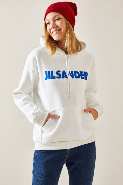 Beyaz Şardonlu Kapüşonlü Sweatshirt 4KXK8-47650-01 - 3