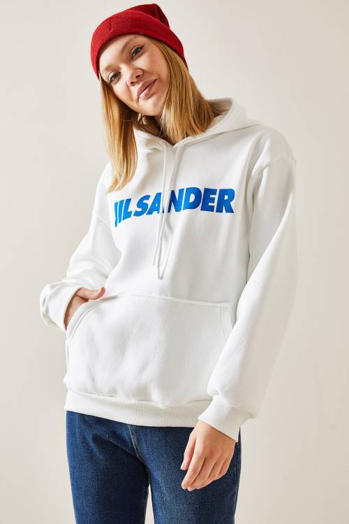Beyaz Şardonlu Kapüşonlü Sweatshirt 4KXK8-47650-01 - 4