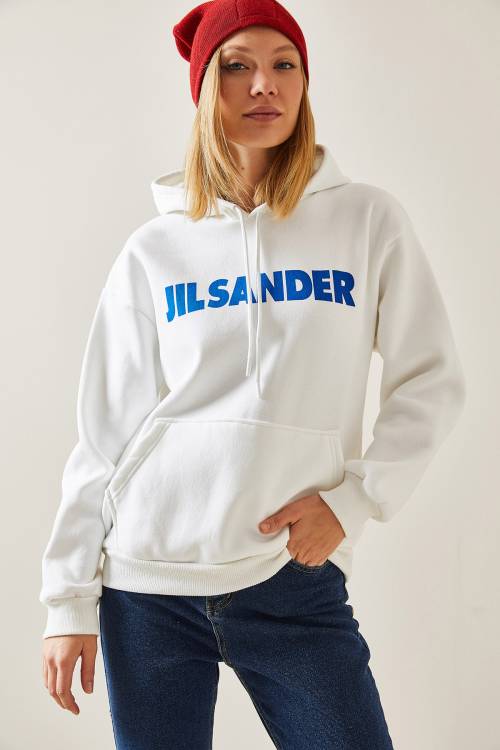 Beyaz Şardonlu Kapüşonlü Sweatshirt 4KXK8-47650-01 - 6