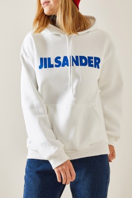 Beyaz Şardonlu Kapüşonlü Sweatshirt 4KXK8-47650-01 - XHAN