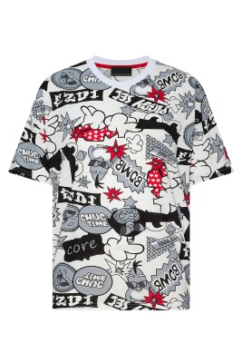 Beyaz & Siyah Baskılı Oversize Tişört 2YXE2-45935-01 