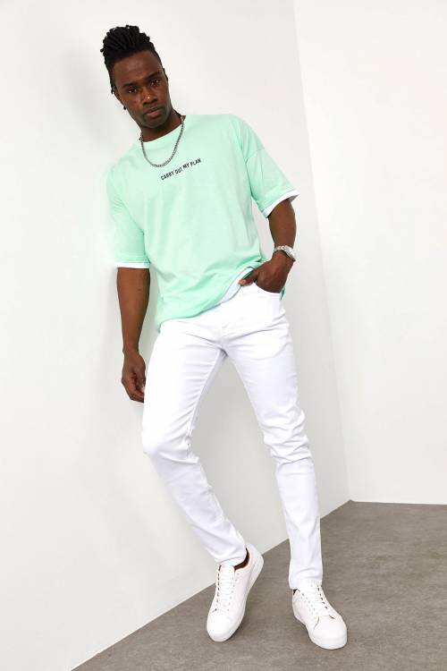 XHAN - Beyaz Slim Fit Jeans 1YXE5-44986-01