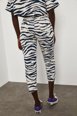 Beyaz Zebra Desen Yüksek Bel Pantolon 1YXK5-45077-01 - 8