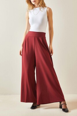 Bordo Pens Dikişli Bol Paça Pantolon 5YXK5-48245-05 