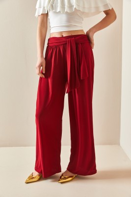 Bordo Salaş Kesim Bol Paça Pantolon 3YXK5-47094-05 - 6