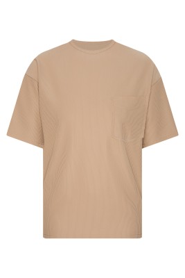 XHAN - Camel Fitilli & Cepli T-Shirt 2YXE2-45982-30