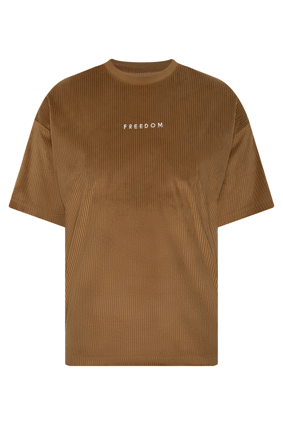 Camel Freedom Nakışlı Fitilli Oversize T-Shirt 2YXE2-45986-30