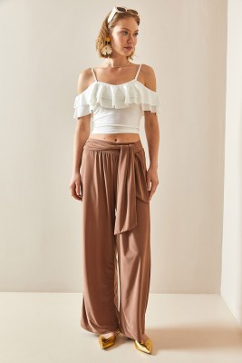 Camel Rengi Salaş Kesim Bol Paça Pantolon 3YXK5-47094-53 - 2