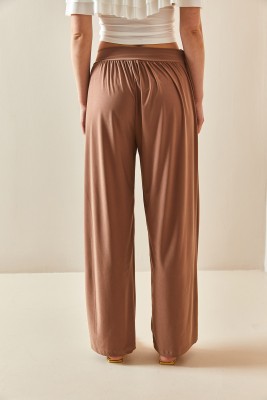 Camel Rengi Salaş Kesim Bol Paça Pantolon 3YXK5-47094-53 - 6
