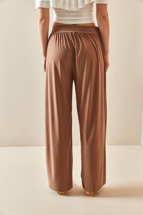 Camel Rengi Salaş Kesim Bol Paça Pantolon 3YXK5-47094-53 - 6