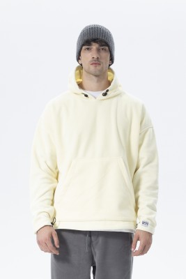 Ekru Oversize Kapüşonlu Polar Sweatshirt 2KXE8-45511-52 