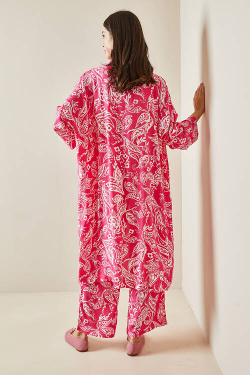 Fuşya Desenli Kimono Takım 5YXK8-48669-07 - 7