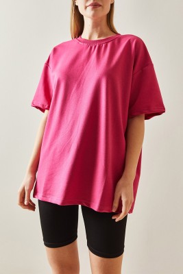 Fuşya Oversize Basic Tişört 3YXK1-47087-07 