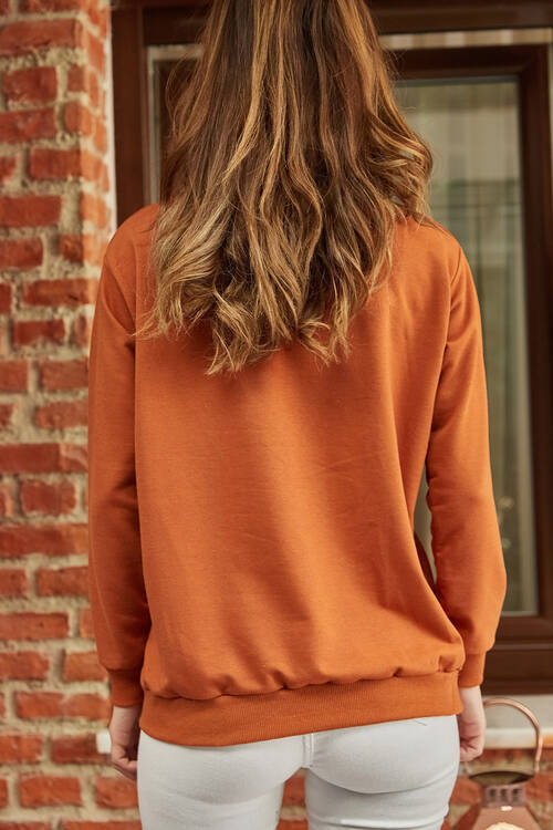 Kiremit Gazete Baskılı Sweatshirt 9YXK8-41842-16 - 2