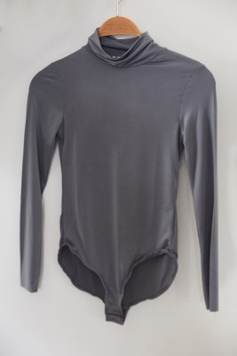 Gri Balıkçı Yaka Çıtçıtlı Örme Body 2KXK2-45667-03 - 2