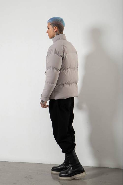 Gri Çift Cepli Oversize Şişme Mont 3KXE4-46520-03 - 4