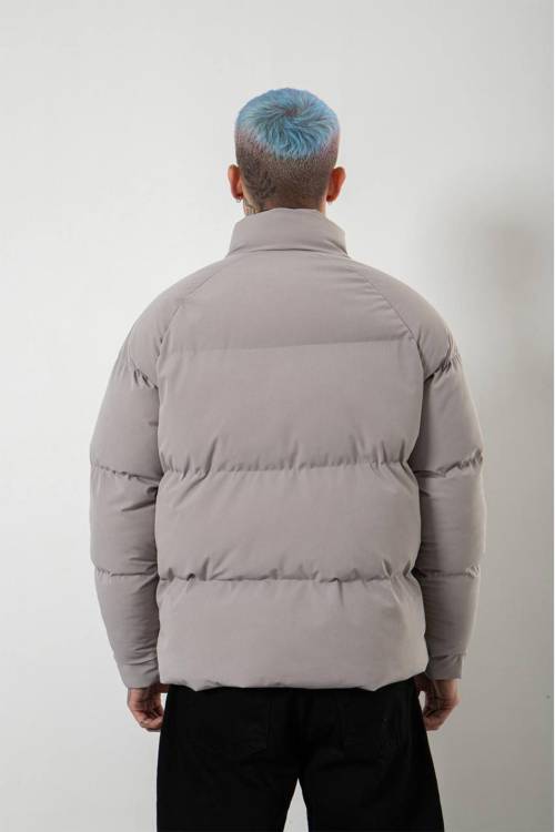 Gri Çift Cepli Oversize Şişme Mont 3KXE4-46520-03 - 5
