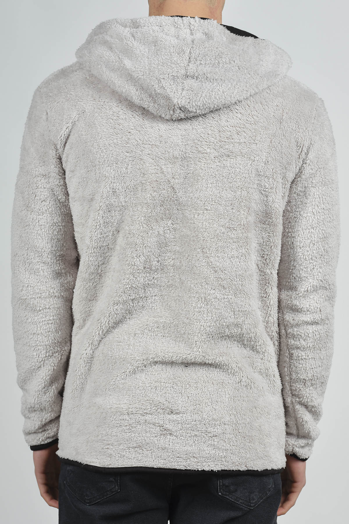 Gri Fermuarlı Kapüşonlu Peluş Sweat 1KXE8-44271-03 - 5