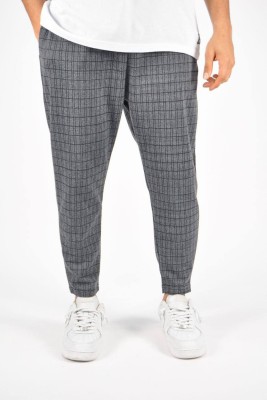 Gri Kare Desen Relaxed Pantolon 3YXE5-46971-03 - 1